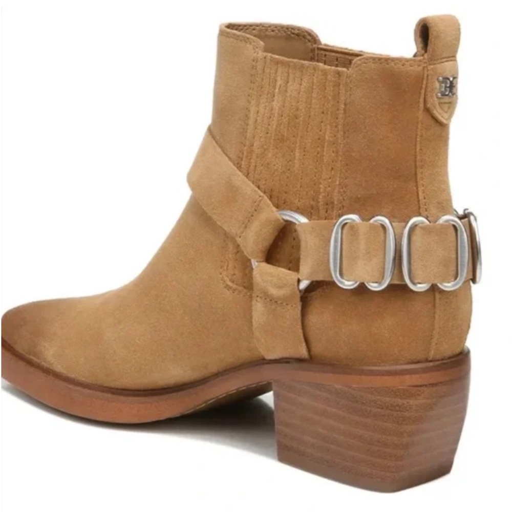 SAM EDELMAN Bellamie women’s harness ankle boots size 6M, tan suede